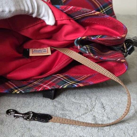 * Dooney & Bourke Women's Tartan Victoria Plaid Tote Bag Purse Red - Picture 15 of 16